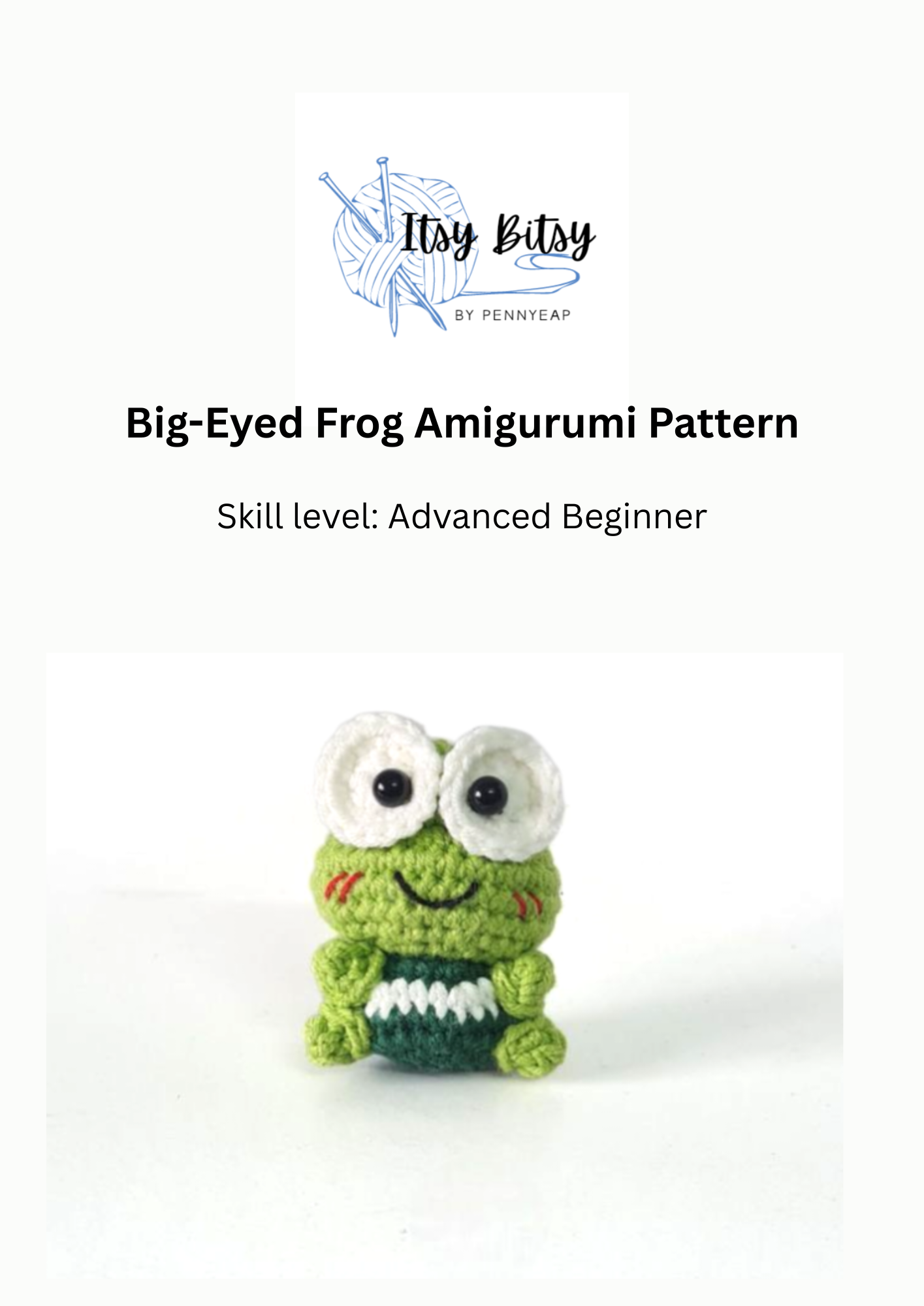 Big-Eyed Frog Crochet PDF Pattern