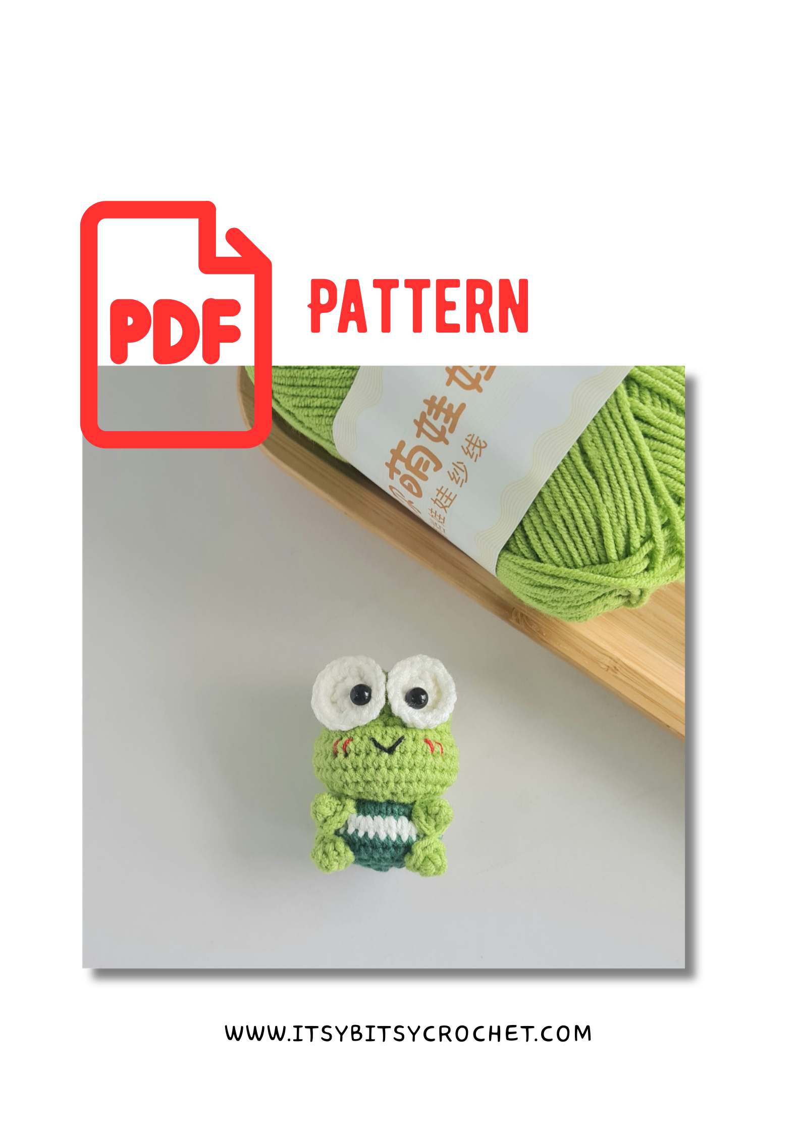 Big-Eyed Frog Crochet PDF Pattern